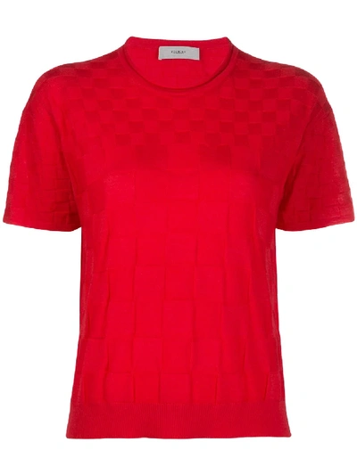 Shop Pringle Of Scotland Checkerboard Knitted T-shirt In Pink