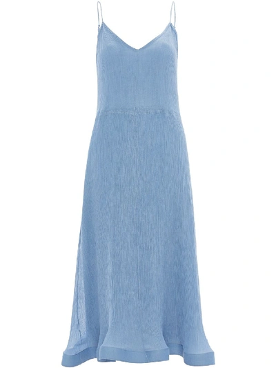 Shop Jw Anderson Trumpet-hem Pleated Slip Dress In Blue