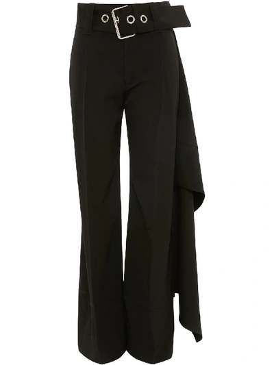 Shop Jw Anderson Oversize Belt Straight Trousers In Black