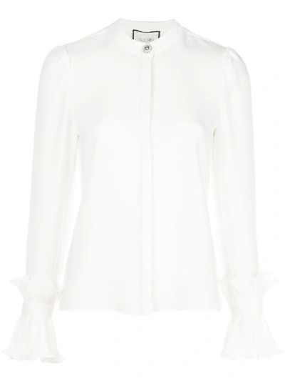 Shop Alexis Meera Ruffle-cuff Shirt In White