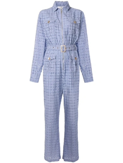Shop We Are Kindred Vienna Crochet Boiler Suit In Blue