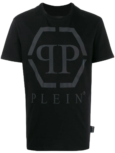 Shop Philipp Plein Logo Stamp Short Sleeve T-shirt In Black