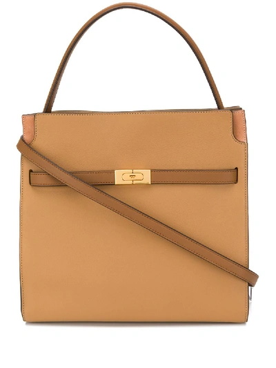 Shop Tory Burch Lee Radziwill Tote Bag In Neutrals