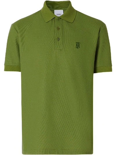 Shop Burberry Monogram Polo Shirt In Green