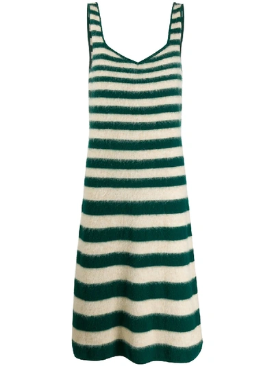 Shop Marni Knitted Sleeveless Dress In Green