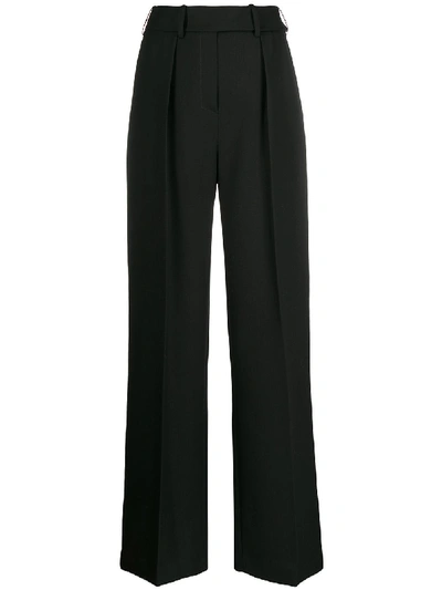 Shop Alexandre Vauthier Pleated Wide-leg Trousers In Black