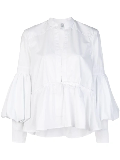 Shop Rosie Assoulin Lantern Sleeve Blouse In White