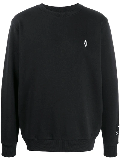 Shop Marcelo Burlon County Of Milan Embroidered Logo Sweatshirt In Black