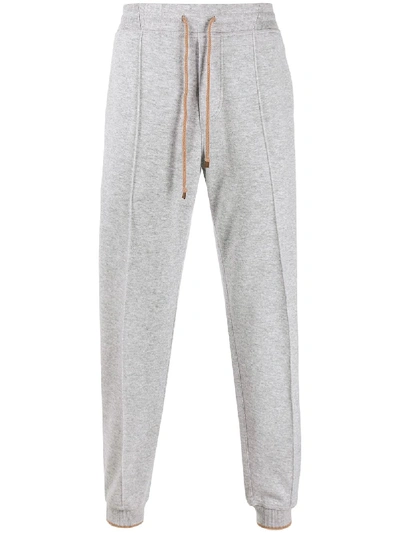 Shop Brunello Cucinelli Tapered-leg Track Pants In Grey