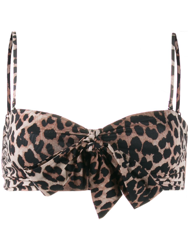 ganni leopard print bikini