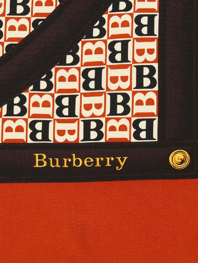 Shop Burberry Archival Print Scarf In Orange