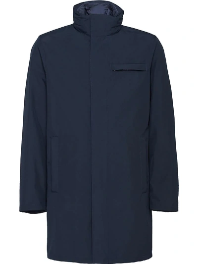 Shop Prada Technical Raincoat In Blue