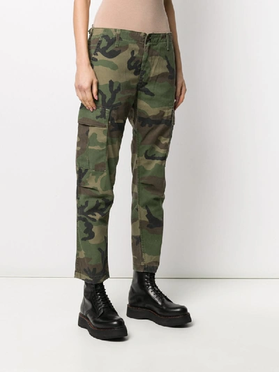 Shop Re/done Straight-leg Camouflage Cargo Pants In Green
