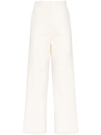 Shop Lvir Stitches Straight-leg Trousers In White