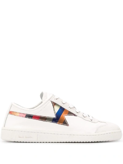 Shop Paul Smith Striped Print Low Top Sneakers In White