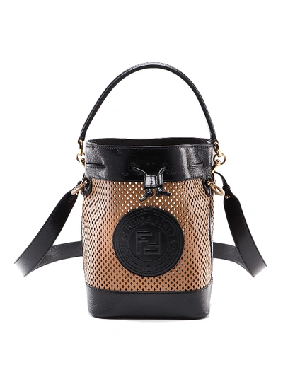 Shop Fendi Mon Tresor Leather Bucket Bag In Light Brown