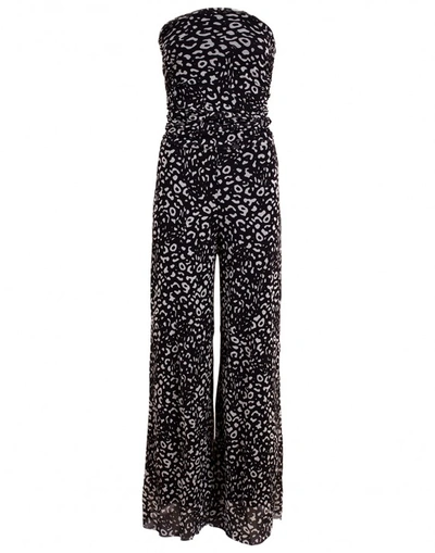 Shop Fuzzi Multi-color Strapless Printed Jumpsuit In Yellow