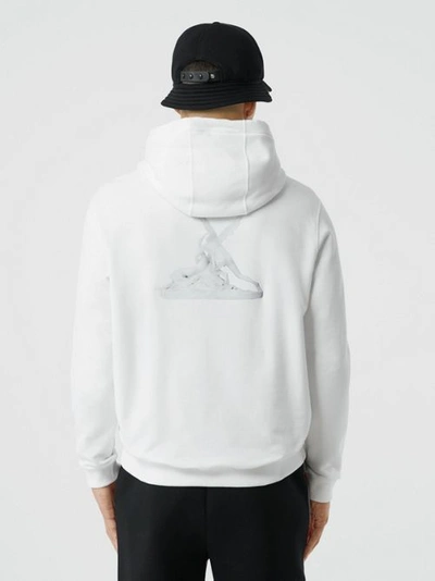 Shop Burberry Cupid Print Cotton Oversized Hoodie In White