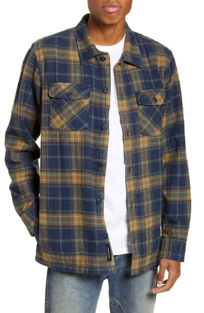 Shop Vans Tradewinds Plaid Cotton Shirt Jacket In Dress Blues