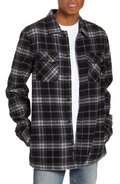 Shop Vans Tradewinds Plaid Cotton Shirt Jacket In Black