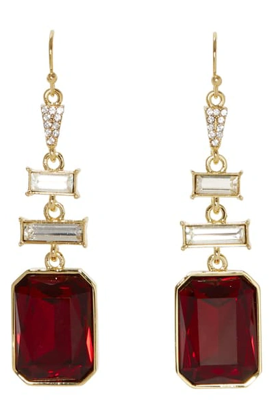 Shop Vince Camuto Baguette Drop Earrings In Gold