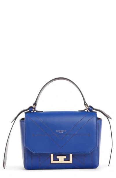 Shop Givenchy Mini Eden Leather Top Handle Bag In Egyptian Blue