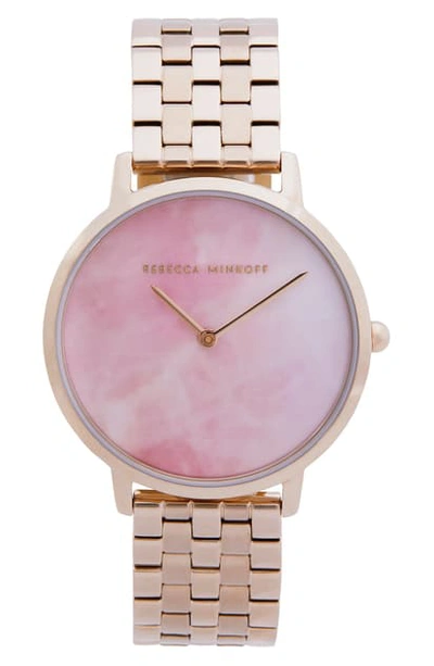 Shop Rebecca Minkoff Major Bracelet Watch, 35mm In Carnation Gold/ Pink