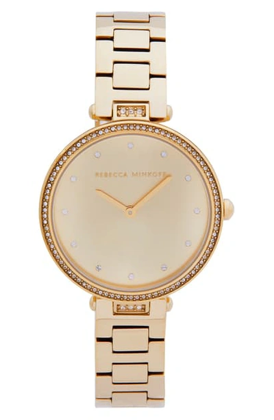 Shop Rebecca Minkoff Nina Bracelet Watch, 33mm In Gold