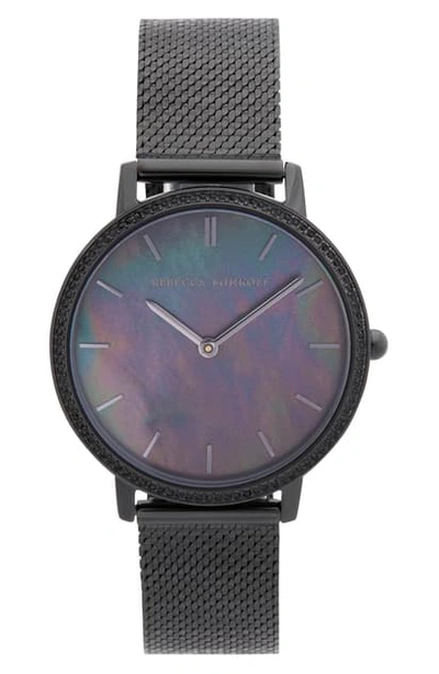 Shop Rebecca Minkoff Major Mesh Strap Watch, 35mm In Black