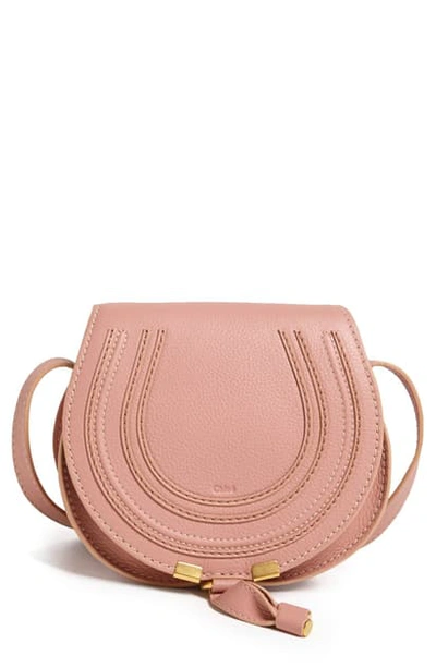 Shop Chloé 'mini Marcie' Leather Crossbody Bag - Pink In Anemone Pink