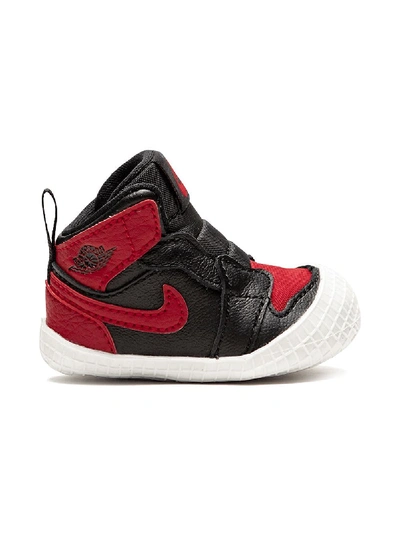 Shop Jordan 1 Crib Bootie "bred" Sneakers In Black