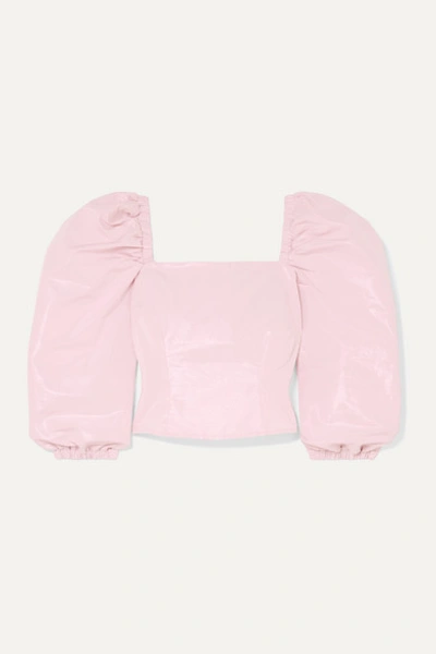 Shop Avavav Metallic Cotton-blend Top In Pink