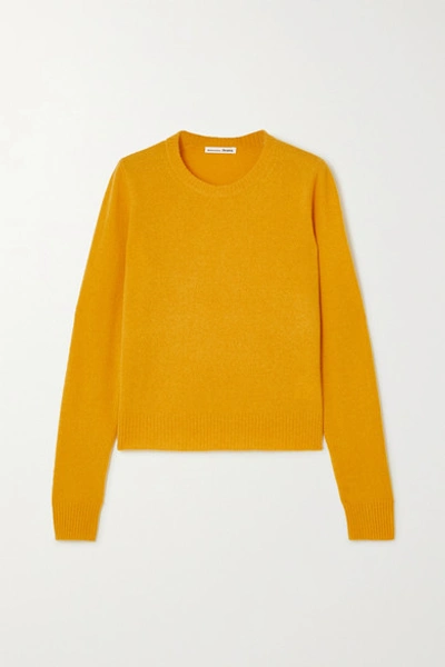 Shop Reformation Cashmere And Wool-blend Sweater In Mustard