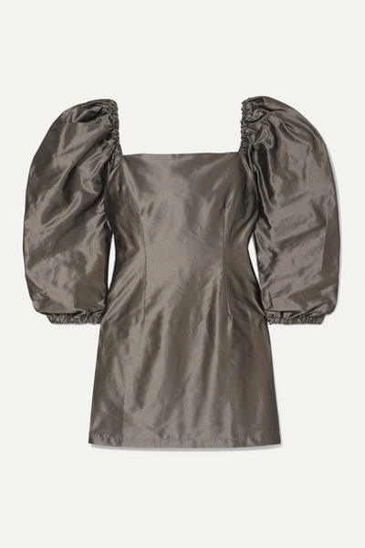 Shop Avavav Silk-charmeuse Mini Dress In Charcoal