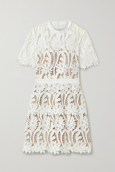 guipure lace mini dress