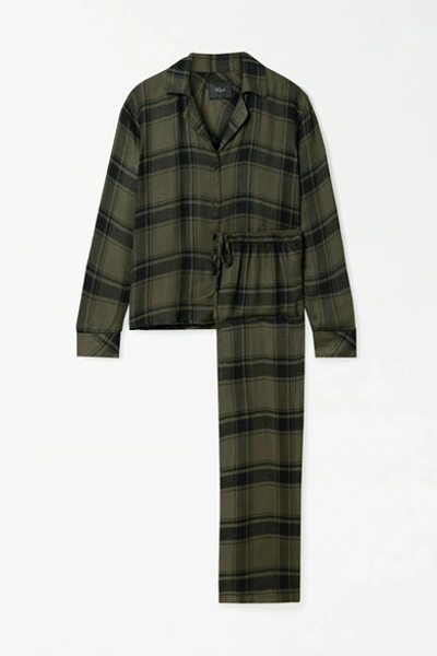 Shop Rails Clara Checked Flannel Pajama Set In Green