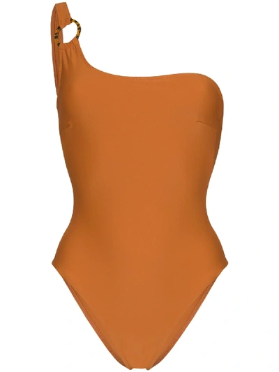 Shop Juillet Jessi One Shoulder Swimsuit In Orange