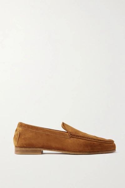 Shop Khaite Suede Loafers In Brown