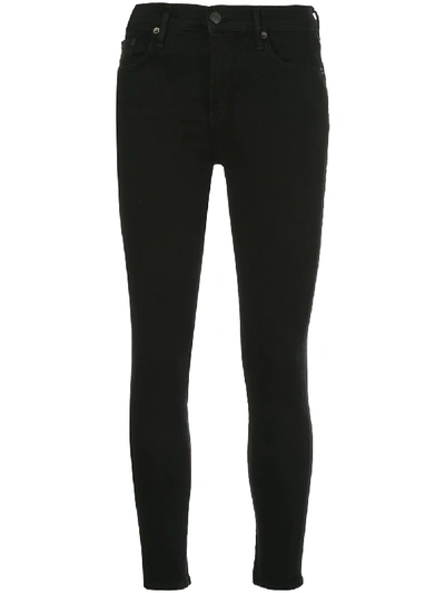 Shop Agolde Sophie Mid-rise Skinny Jeans In Black
