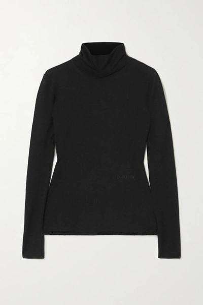 Shop Burberry Cashmere And Silk-blend Turtleneck Sweater In Black