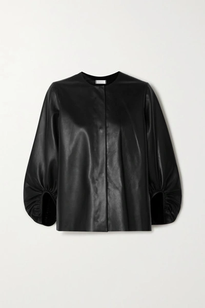 Shop Utzon Leather Jacket In Black