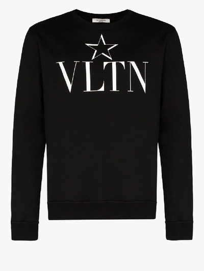 Shop Valentino Vltnstar Logo Sweatshirt In Black