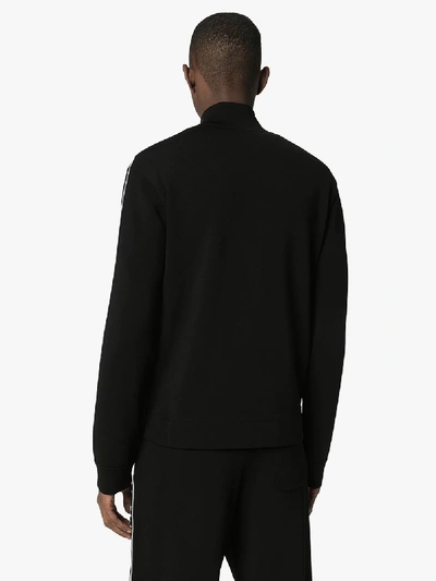 Shop Valentino Ticker Logo Zipped Track Jacket - Men's - Polyamide/viscose In Black