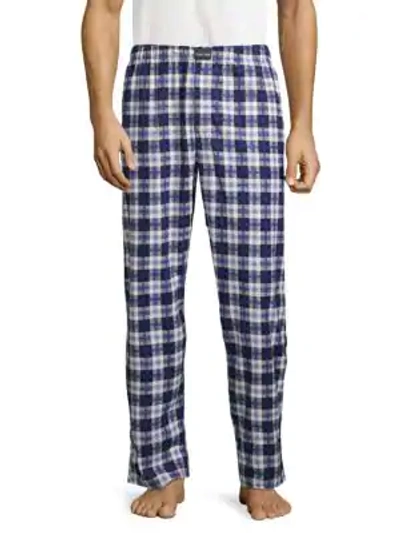Calvin Klein Plaid Pajama Pants In Plaid Blue | ModeSens