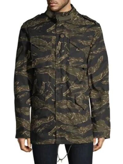 Shop Alpha Industries Defender Field Coat In Tiger Camo