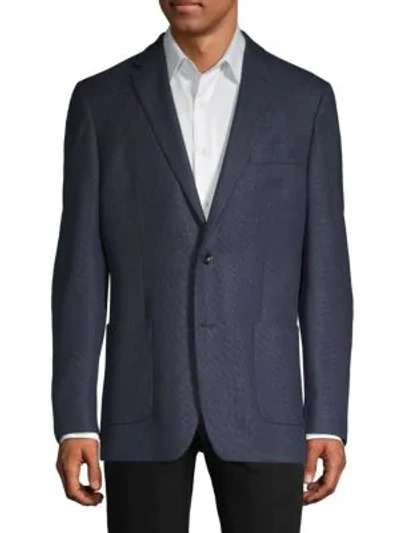 Shop Tommy Hilfiger Men's Standard-fit Wool-blend Blazer In Blue