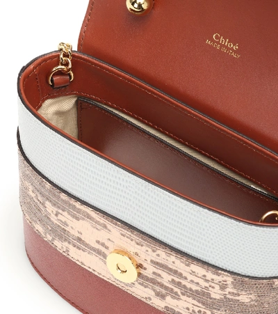 Shop Chloé Aby Lock Small Leather Shoulder Bag In Multicoloured