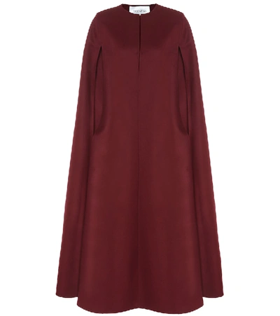 Shop Valentino Wool And Cashmere Cape In Red