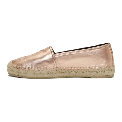 Shop Saint Laurent Pink Metallic Monogram Espadrilles In 6703 Rose P