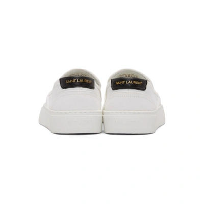 Shop Saint Laurent White Venice Slip-on Sneakers In 9061 White
